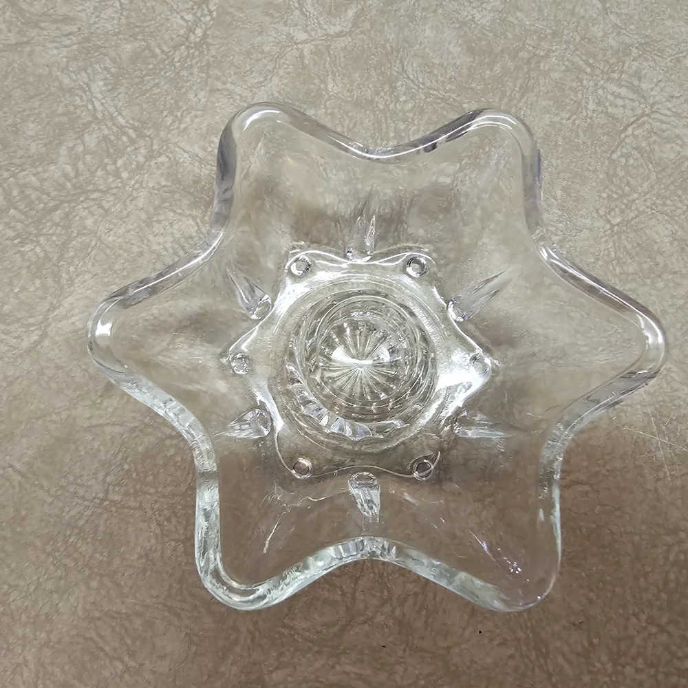 Clear Star-Shaped Glass Candle Holders Set Of 3